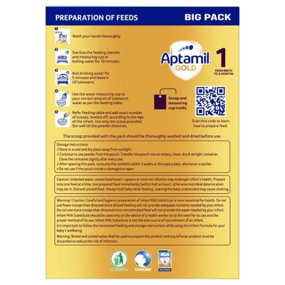 Aptamil Gold Infant Formula Stage 1 Powder (Upto 6 months) 1.2 kg - Baby And Infant Supplements