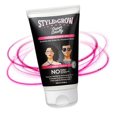 Super Smelly Style & Grow Natural Hair Gel Hold with Wet Look 100 gm - Hair Gels & Waxes