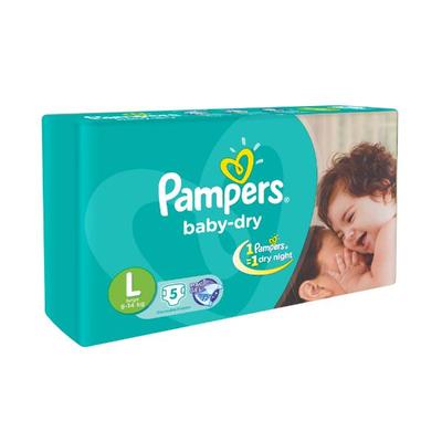 Pampers Baby-Dry (L) 5's - Diapers & Wipes