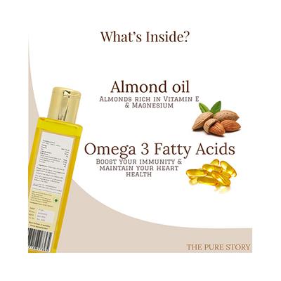 The Pure Story Sweet Almond Oil 100 Percent Pure Cold Pressed Hair Oils 200ml - Hair Oils