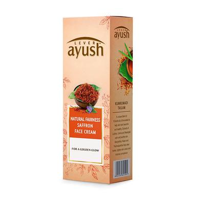 Lever Ayush Natural Fairness Saffron Face Cream, Improves complexion with golden glow 50 gm - Face Moisturizers