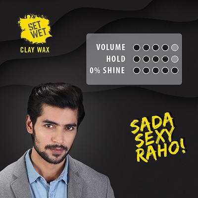 Set Wet Hair Wax For Men - Hair Clay Wax, Strong Hold, Ultra Matte Finish, With Bentonite Clay 60 gm - Hair Waxes