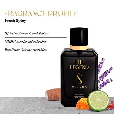 Nisara The Legend Perfume Long-Lasting Fragrance Aromatic Woody Amber Eau De Parfum 50 ml - Men Perfumes (Edt/Edp)
