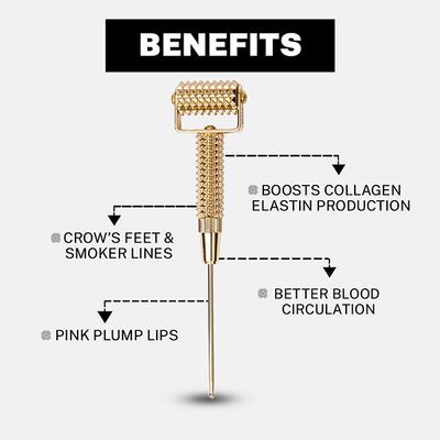 House of Beauty Gold Collagen Roller with Acupressure Point Press For Plumping & Fine Lines 1's - Massagers