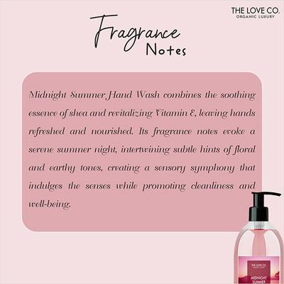 The Love Co. Midnight Summer Hand Wash For Moisturized Hand - Gentle Cleanser for Soft Hands - Liquid Hand Soap Suitable for Sensitive Skin 300 ml - Hand Wash & Soaps