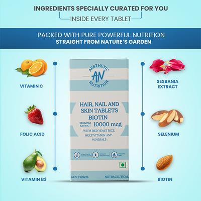 Aesthetic Nutrition Hair, Skin and Nail Tablets - The Ultimate Beauty Booster 60 Tablets 1's - Multi-Vitamins