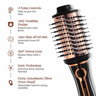 Urban Yog MakeMeeBold 3-in-1 Hot Air Brush Hair Dryer Hair Straightener Volumizer Blow Dryer 800 gm - Hair Dryers