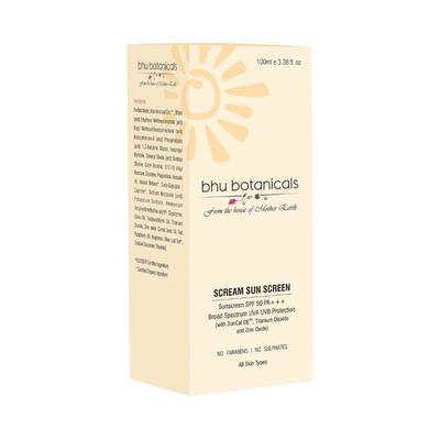 bhu botanicals Sunscreen Lotion SPF50 PAPlus Broad Spectrum Protection UVAUVB 100 ml - Face Sunscreen