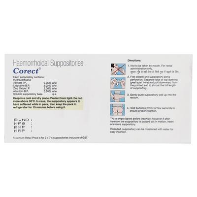 CORECT Suppositories 7's - Haemorrhoid-Ano