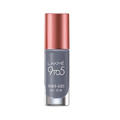 Lakme 9To5 Primer + Gloss Nail Colour Clay Grey 6 Ml - Nail Polish