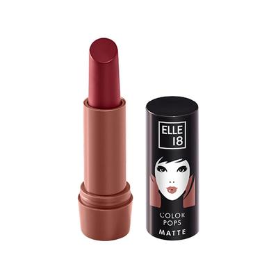 Elle 18 Color Pops Matte, Brown Temptation, Matte Finish, Moisturising Lipstick 4.3 g - Lipsticks