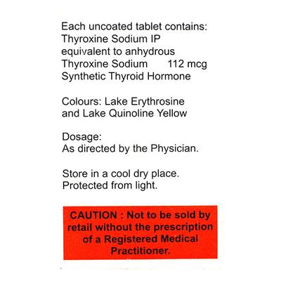 THYROX 112 Tablet 100's - Hypothyroidism