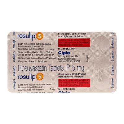 Rosulip 5mg Tablet 15'S - High Cholesterol-Dys