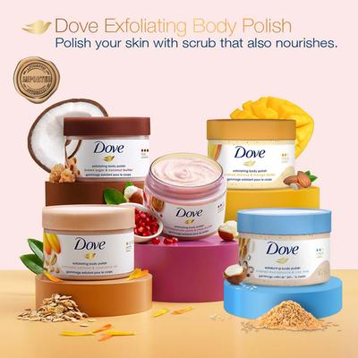 Dove Exfoliating Body Polish With Pomegranate Seeds And Shea Butter 298 gm - Scrubs & Exfoliants