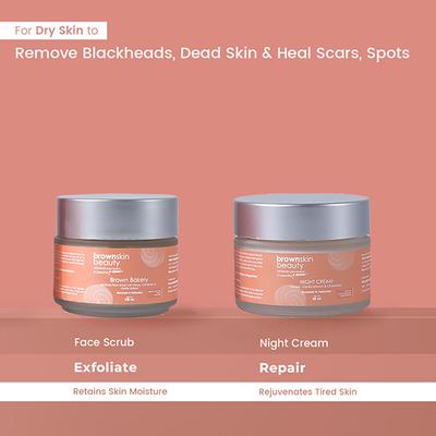 BrownSkin Beauty Bakery Night Cream and Face Scrub Combo 2's - Facial Kits