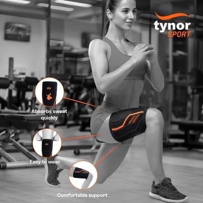 Tynor Sport Thigh Support Air Pro - Black & Orange (XL) 1's - Knee/Ankle/Leg/Foot Supports