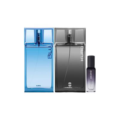 Ajmal Blu And Kuro EDP & Ascend EDP Pack of 3 20 ml - Women Perfumes (Edt/Edp)