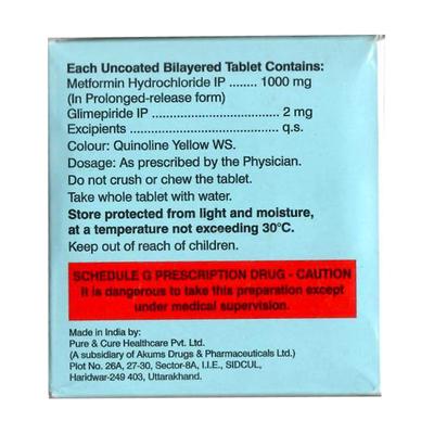 K Glim M Forte 2mg Tablet 15'S - Diabetes-Ant