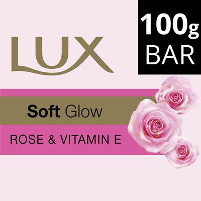 Lux Soft Glow Rose & Vitamin E For Glowing Skin Beauty Soap 100 gm - Soaps