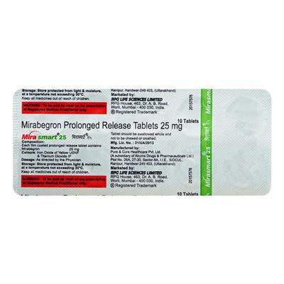 Mirasmart 25mg Tablet 10'S - Bladder And Prostate Disorders-Dru