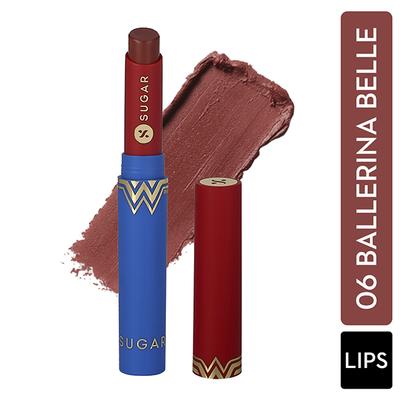 SUGAR Cosmetics X Wonder Woman Creamy Matte Lipstick - 06 Ballerina Belle 2 gm - Lipsticks