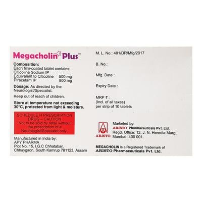MEGACHOLIN PLUS Tablet 10's - Nootropics And Neurotrophics