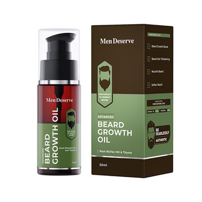 Men Deserve Advanced Beard Growth Oil Root Biotec HO & Thyme for Patchy To Perfect Beard 50ml - Beard Oil