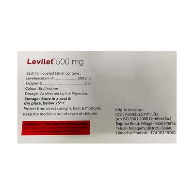 LEVILET 500mg Tablet 10's - Epilepsy/Convulsion-Ant
