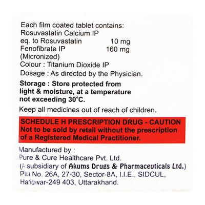 Rozfirst F 10/160mg Tablet 10'S - High Cholesterol-Dys