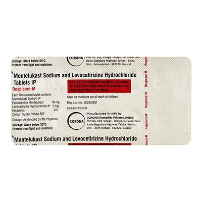 Respicure M 10/5mg Tablet 10'S - Asthma/COPD-Ast