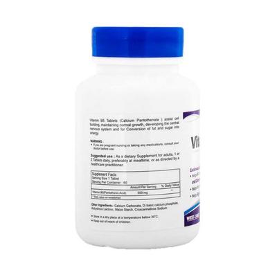 Healthvit Vitamin B5 (Calcium Pantothenate) 500mg-Capsules 60's - Multi-Vitamins