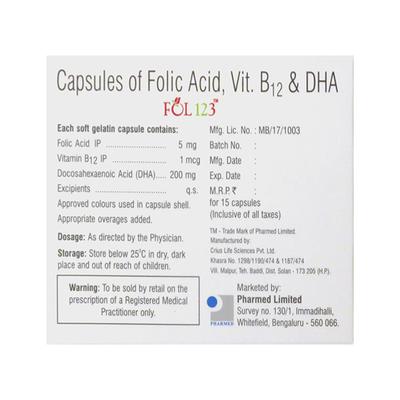FOL 123 Capsule 15'S - Supplements-Vam