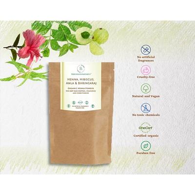 Precious & Nature'S Certified Organic Henna Powder with Henna Hibiscus Amla and Bhringaraj 200 gm - Henna