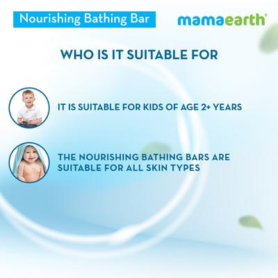 Mamaearth Nourishing Kids Bathing Bar Glycerin Coconut Oil & Fruit Extracts 2 Years + (75gm X 5) 1's - Baby Soap