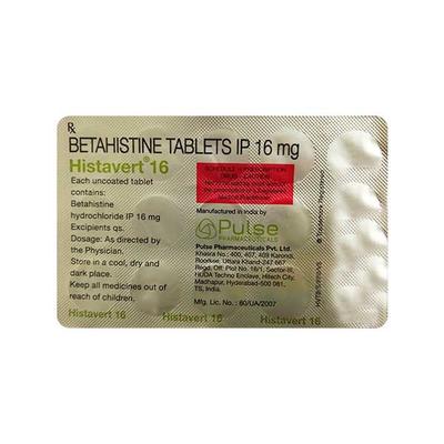 HISTAVERT 16mg Tablet 15's - Vertigo-Ant