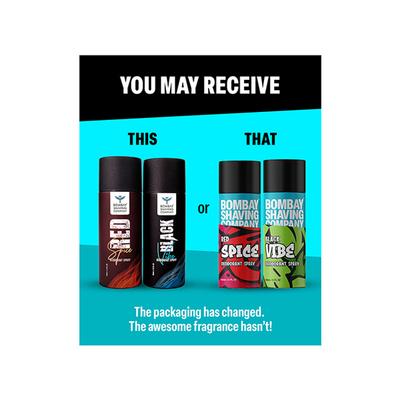 Bombay Shaving Company Body Spray for Men, 150ml each Red Spice and Black Vibe 2's - Men Deodorants/Roll-Ons