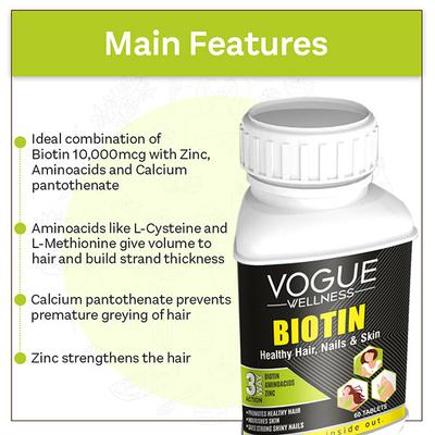 Vogue Wellness Biotin Forte Tablet 60's - Hair & Skin