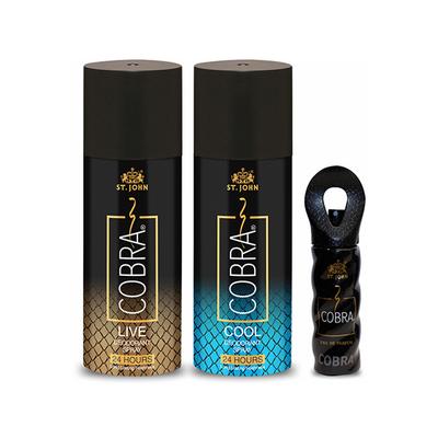 St. John Cobra Deo Livesprt Men (15ml+150ml+150ml) 3's - Men Deodorants/Roll-Ons