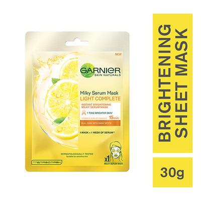 Garnier Skin Naturals, Light Complete, Face Serum Sheet Mask (Yellow) 32 gm - Masks & Peels