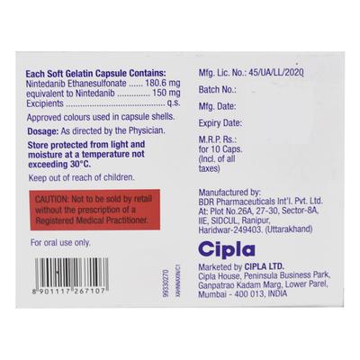 NINTIB 150 Capsule 10's - Idiopathic Pulmonary Fibrosis