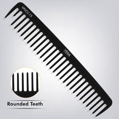 Vega Professional Detangling Comb (Carbon Anti-Static Black Line Hair Comb) (VPVCC-15) 1's - Hair Combs