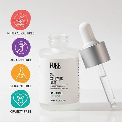 FURR By Pee Safe 2% Salicylic Face Serum For Acne Marks & Blemishes Controls Breakouts & Exfoliates Dead Skin Cells 30 ml - Face Gels