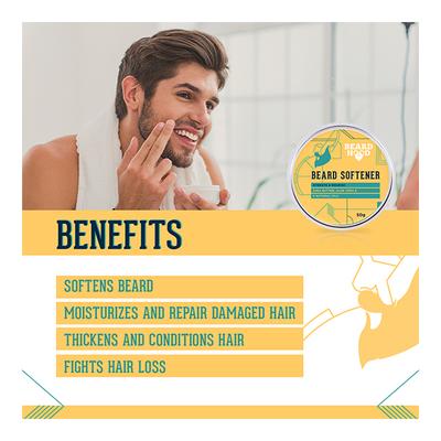 Beardhood Beard Softener - Shea Butter, Aloe Vera & 6 Natural Oils 50 gm - Beard Softener