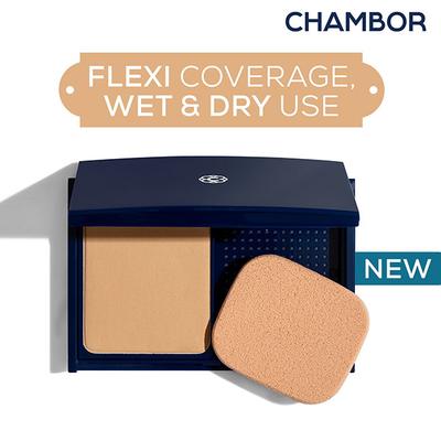 Chambor Studio Pro 2-In-1 Powder Foundation, Dual-Use Wet & Dry, Long-Lasting Matte Finish, N 102 15 gm - Foundation