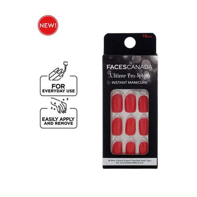 Faces Canada Ultime Pro Splash Instant Manicure - Paprika, Press On Nail Extensions - 16 Pcs 1's - Nail Art