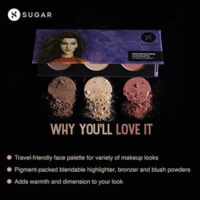 SUGAR Cosmetics Contour De Force Face Palette 02 Vivid Victory 12 gm - Face Palettes