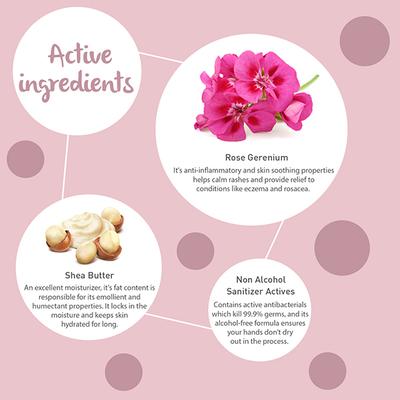 Dot & Key Hand Cream (Sanitizer + Moisturizer) - Rose Geranium & Shea 50 ml - Hand Sanitizer