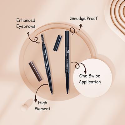 Half N Half Arch Eyebrow Artist Long Lasting Autometic Eyebrow Pencil & Brush, Natural Brown-05 0.4 g - Eyebrow Pencils & Enhancers