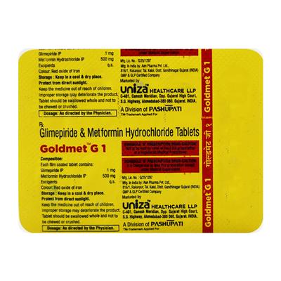 GOLDMET G 1 Tablet 10's - Diabetes-Ant
