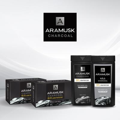 Aramusk White Charcoal Shower Gel 250 ml - Shower Gels & Body Wash